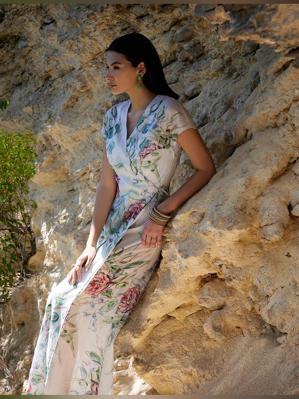 Ala Von Auersperg Floral Layla Cotton Wrap Dress Size Medium NWT